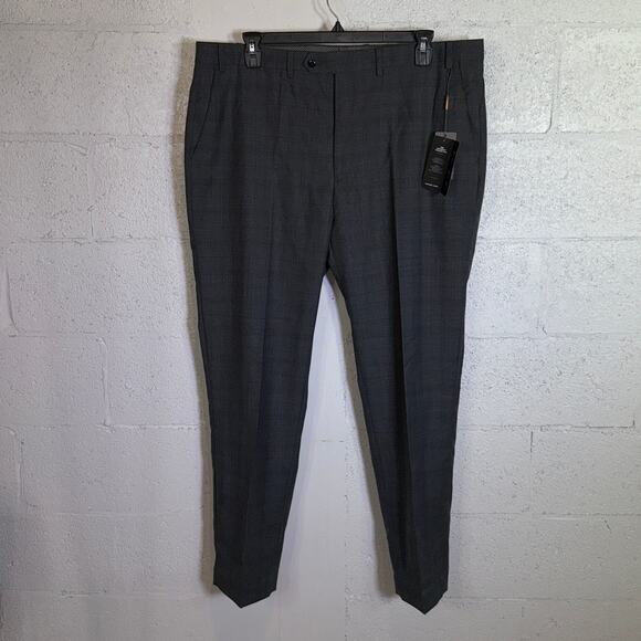 Michael Kors Men's Plaid Classic Wool-Blend Stretch Suit Pants grey 42x32 $190 - Picture 8 of 11